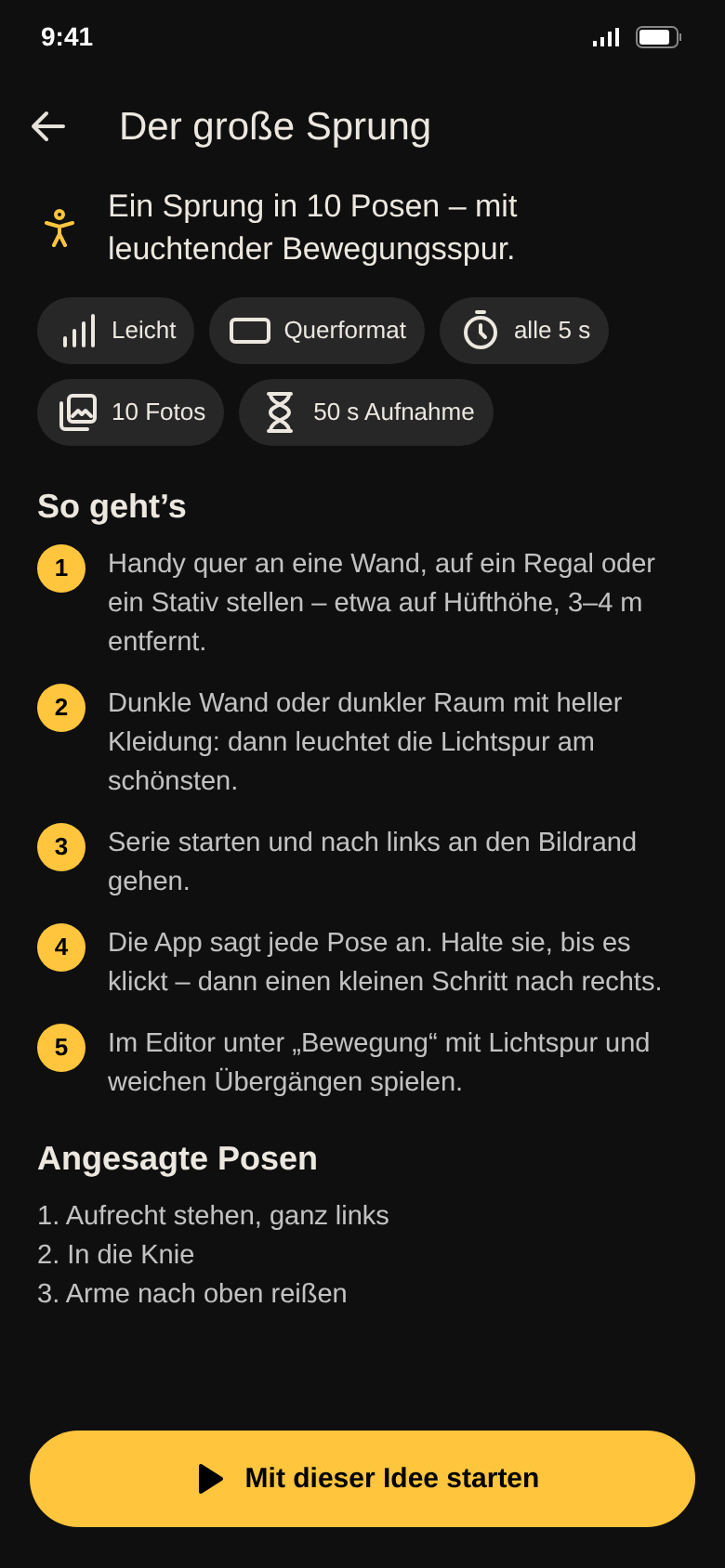 Idee „Der große Sprung“ mit Schritt-für-Schritt-Anleitung